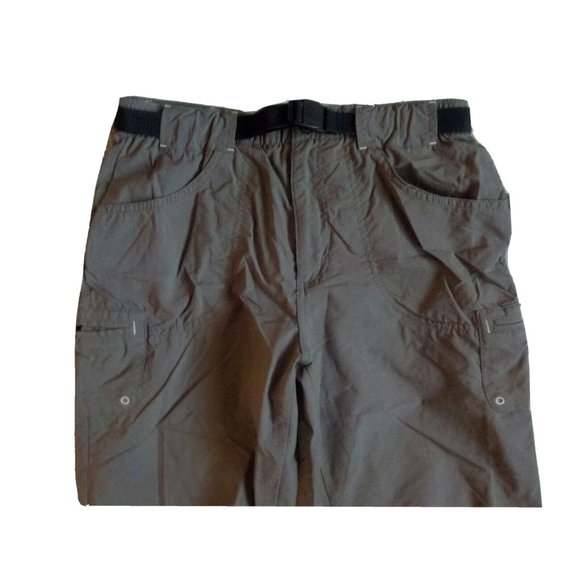 Columbia Omni Shade Capris Belted Gusseted 100% Nylon Taupe Womens (30 x 22) - Picture 3 of 4